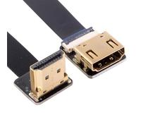 CY Câble d'extension plat ultra fin Cord, coudé vers le haut, HDMI mâle vers HDMI femelle, 1080p, pour FPV, HDTV, multicopter, photographie aérienne, A4-A2 (80 cm)