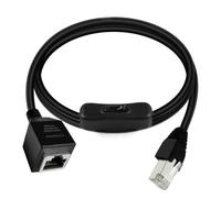CY Câble d'extension RJ45 CAT6 8P8C STP UTP mâle vers femelle avec interrupteur de signal 304 marche/arrêt cordon de raccordement réseau Ethernet LAN (60 cm)