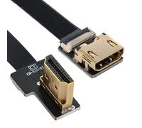 CY Câble d'extension ultra fin HDMI mâle vers HDMI femelle coudé à droite Cord, câble plat FPC 1080p pour FPV HDTV, photographie aérienne multicopter A4-A6 (10 cm)