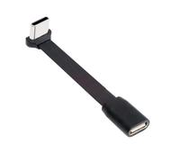 CY Câble d'extension USB-C Type-C mâle vers femelle ultra fin et plat, câble d'alimentation USB 2.0 coudé à 90 degrés, charge rapide 65 W pour ordinateur portable, tablette, téléphone