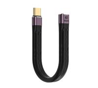 CY - Câble d'extension USB4 de 13 cm, plat, de mâle à femelle, 40 Gbps, charge 100 W et 8K à 60 Hz
