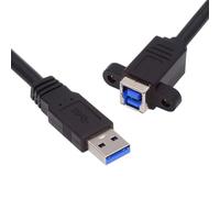 CY Câble d'extensionCord USB 3.0 Type-B femelle vers USB 3.0 Type-A mâle 5 Gbit/s pour disque SSD, appareil photo, données, 30 cm