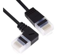 CY Câble Ethernet Cat6 ultra fin RJ45 à angle droit UTP Cordon de raccordement 90 degrés Cat6a LAN pour ordinateur portable, routeur, TV Box