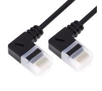 CY Câble Ethernet Cat6 ultra fin RJ45 coudé à gauche 25 cm UTP Cordon de raccordement 90 degrés Cat6a LAN pour ordinateur portable, routeur, TV Box