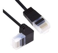 CY Câble Ethernet Cat6 ultra fin RJ45 coudé vers le bas UTP Cordon de raccordement 90 degrés Cat6a LAN pour ordinateur portable, routeur, TV Box