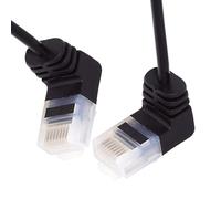CY Câble Ethernet Cat6 ultra fin RJ45 coudé vers le haut 25 cm UTP Cordon de raccordement 90 degrés Cat6a LAN pour ordinateur portable, routeur, TV Box