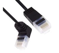CY Câble Ethernet Cat6 ultra fin RJ45 coudé vers le haut UTP Cordon de raccordement 90 degrés Cat6a LAN pour ordinateur portable, routeur, TV Box