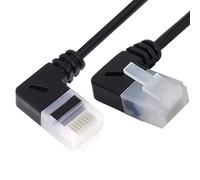 CY Câble Ethernet ultra fin et mince Cat6 RJ45 de gauche à droite angulaire 25 cm UTP Câble réseau Patch Cord 90 degrés Cat6a LAN pour ordinateur portable, routeur, TV Box