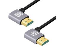 CY Câble HDMI 2.1 Câble HDTV ultra fin 8K 4K Cordon ultra flexible ultra fin coudé à 90 degrés Type-A pour ordinateur HDTV (50 cm)