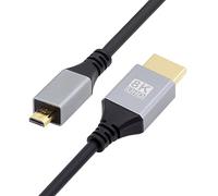 CY Câble Micro HDMI 2.1 Ultra Mince HDTV Câble 8K 4K Hyper Super Flexible Slim Cord Type-A vers Type-D pour Caméra HDTV 100cm