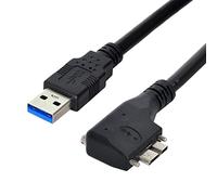 CY Câble micro USB 3.0 à double vis de verrouillage vers USB 3.0 5 Gbit/s, câble d'alimentation coudé à 90 degrés pour caméra industrielle VR (3 m)