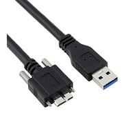 CY Câble micro USB 3.0 à vis unique verrouillable vers USB 3.0 Câble d'alimentation 5 Gbit/s pour caméra industrielle VR (1,2 m)