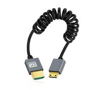 CY Câble Mini HDMI 2.1 mâle vers HDMI mâle 8K 60 Hz Câble spiralé extensible pour moniteur d'ordinateur portable HDTV (100 cm)