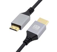 CY Câble Mini HDMI 2.1 Ultra Mince HDTV Câble 8K 4K Hyper Super Flexible Slim Cord Type-A vers Type-C pour Caméra HDTV 200cm