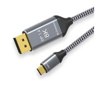 CY Câble réversible DisplayPort DP Source vers USB 3.1 Type C USB-C, fiche mâle 8K HDTV, 1,8 m, pour moniteur d’ordinateur portable