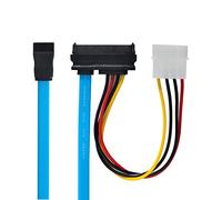 CY Câble SAS SFF-8482 SAS 29 broches vers SATA 22 broches pour disque dur Raid avec câble d'extension et port d'alimentation IDE 4 broches