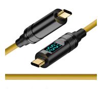 CY Câble Smart LED Display USB-C USB4 Câble 20 Gbps 100 W 8 K pour ordinateur portable Disque Téléphone Type-C Mâle vers Mâle Câble Alimentation et Données (20 CM)