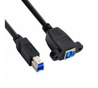 CY Cable Super Speed USB 3.0 Montage sur panneau arrière B femelle vers mâle B Extension 0,5 m