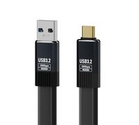 CY Câble USB 3.1 Type-A mâle vers Type-C mâle 10 Gbit/s plat fin FPC USB-C câble d'alimentation de données 5 V 3 A pour ordinateur portable, téléphone, disque (20 cm)