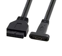 CY Câble USB 3.1 Type C USB-C femelle vers USB 3.0 Carte mère 19 broches 20 broches Câble d'en-tête Port unique