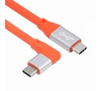 CY Câble USB 3.2 20 Gbit/s mâle vers mâle coudé à 90 degrés, ultra souple, haute flexibilité, 100 W, 8 K, 5 K, 4 K, USB 4.0, 50 cm