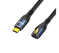 CY Câble USB-C 240 W Type-C mâle vers mâle - Connecteur coudé à profil bas 48 V 5 A compatible avec USB 2.0 480 Mbps 100 W pour ordinateur portable, tablette, téléphone
