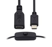 CY Câble USB-C avec interrupteur marche/arrêt USB Type C mâle à femelle pour clavier d'ordinateur portable Raspberry Pi 4B