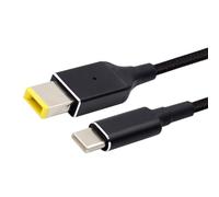 CY Câble USB-C de type C 135 W vers DC Rectangle 11,0 x 4,5 mm Power PD Câble de charge pour Thinkpad X1 Legion Y7000P ordinateur portable DC20 V 6,25 A