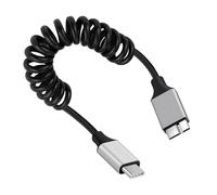 CY Câble USB-C Type-C Host vers Micro-USB3.0 mâle OTG Câble spiralé extensible Extension de 100 cm 5 Gbit/s pour disque Téléphone Appareil photo Données