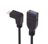 CY Câble USB-C USB 3.1 Type-C mâle vers USB 3.0-A femelle 10 Gbit/s OTG câble d'alimentation de données coudé vers le haut, U3-075-BM-HX