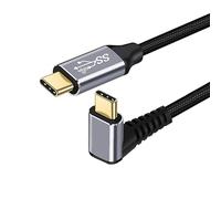 CY Câble USB-C USB-C 100W Type-C mâle vers mâle câble haut et bas coudé USB 3.0 20V 5A GEN2 10Gbps 100W Charge pour ordinateur portable, tablette, téléphone