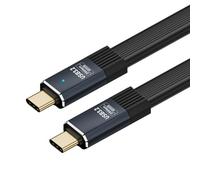 CY Câble USB4 20 Gbit/s Câble plat fin FPC avec 100 W et 8 K à 60 Hz 5 K à 60 Hz USB4.0 Compatible avec Thunderbolt 3/4 (80 cm)