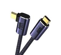 CY Câble USB4 USB-C 100W type-c mâle à mâle, coudé gauche et droit, USB4.0 20V 5A GEN2, 20Gbps, 100W, charge pour ordinateur portable, tablette, téléphone
