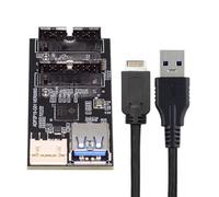 CY Carte de type E ou 19/20 broches vers USB 3.0 19/20 broches double ports femelles PCBA Type adaptateur Splitter HUB 5 Gbps