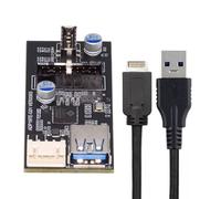 CY Carte type E ou 19/20 broches vers USB 3.0 20 broches et type E double ports femelle PCBA type adaptateur répartiteur HUB 5 Gbit/s