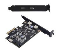 CY - Carte USB 3.1 Type-e, Prise sur Panneau Avant, USB3.0, 19 broches/20 Broches, Double Type-c USB-C vers PCI-E Express, Adaptateur de Carte ASM3142 VL822