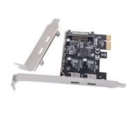 CY Carte USB3.1 Gen1 5Gbps Double Type-c USB-C Femelle vers PCI-E Express 1x Adaptateur de Carte ASM1042 avec Support à Profil Bas