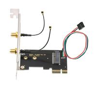 CY Carte WiFi sans Fil Card NGFF A/E-Key vers Adaptateur PCI-E Express 1x pour WLAN Wifi6 Wifi7 Bluetooth (PCIE vers A+E)