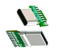 CY Connecteur 2 pièces/lot OEM DIY USB-C USB 3.1 Type-C mâle et Femelle connecteur de Prise Type à souder avec PCB