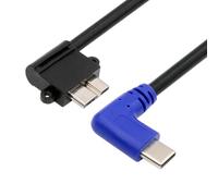 CY Cordon coudé USB-C Type-C vers micro USB 3.0 coudé à 90 degrés à angle droit pour appareil photo industriel stockage téléphone