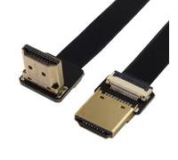 Cy Cyfpv Fpv Câble Plat Hdmi Mâle Vers Hdmi Mâle Vers Hdmi Mâle Vers Le Haut Angle 90° Hdtv Fpc Pour Fpv Hdtv Multicopter Photo Aérienne Up Angled 0.5M[CLI4035]