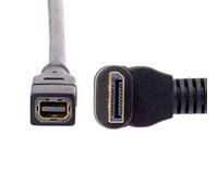 CY DP DisplayPort Angled 90 Degree to Mini DP DisplayPort Female Cable for Displays Monitors (Down Angled Cable)