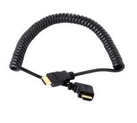 Cy Hdmi Male To Hdmi Male 90 Degree Right Angled Stretch Spring Cable For Hdtv Dvb Dvd Pc 1.2M[CAB4193986]