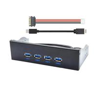 CY Hub USB 3.1 Type-A 10 Gbit/s, 4 Ports, Panneau Avant vers Carte mère, câble de Connexion Type-E 10 Gbit/s pour Plateau de Lecteur CD-ROM 5,25"