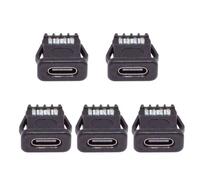 CY Lot de 5 connecteurs Femelles de Type C à Monter soi-même, Type de loquet rectangulaire, Alimentation DC 5 V/20 V PD IP67, 6 Broches PCBA