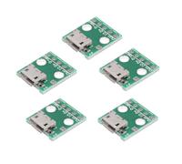 CY Lot de 5 connecteurs Femelles USB 2.0 Micro-B à Monter soi-même, OEM, avec Bride, Montage sur PCB, Type à souder, 480 Mbps