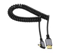 CY Micro HDMI 2.0 mâle vers HDMI mâle 4K 60 Hz extensible câble enroulé à angle droit 90 degrés pour ordinateur HDTV ordinateur portable moniteur