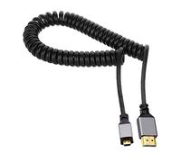 CY Micro HDMI 2.0 mâle vers HDMI mâle 4K 60hz extensible câble enroulé connecteur droit pour HDTV ordinateur portable moniteur