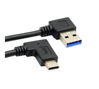 Cy Réversible Usb 3.1 Type C Usb-C Coudé À 90 ° À Angle Droit Câble Usb 3.0 Pour Macbook & Tablette Et Téléphone Portable 30 Cm[Z1797]