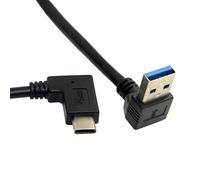 CY réversible USB 3.1 type C USB-C coudé à 90 degrés vers le bas à angle d'un câble de données mâle pour MacBook & Tablette et téléphone portable 30 cm